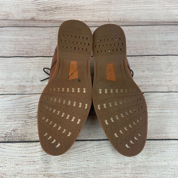 Cole Haan Osborn Plain Toe Derby Mens Sz 11.5M Dress Shoes Brown Leather - Picture 8 of 8